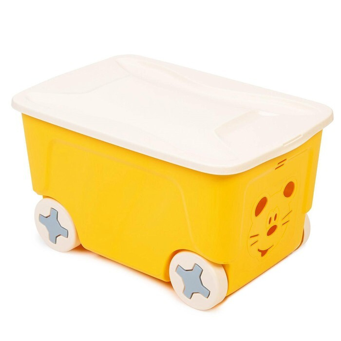 Plastic Centre Детский ящик для игрушек COOL на колесах 50 литров, цвет жёлтый  #1