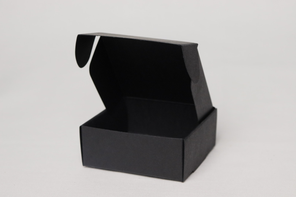 Коробки Selfpacking 7,5х7х3 с ушками, черный дизайнерский картон, 25 шт  #1