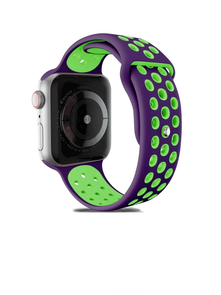 Ремешок для Apple Watch 42 mm / 44 mm / 45 mm силиконовый спортивный с перфорацией  #1