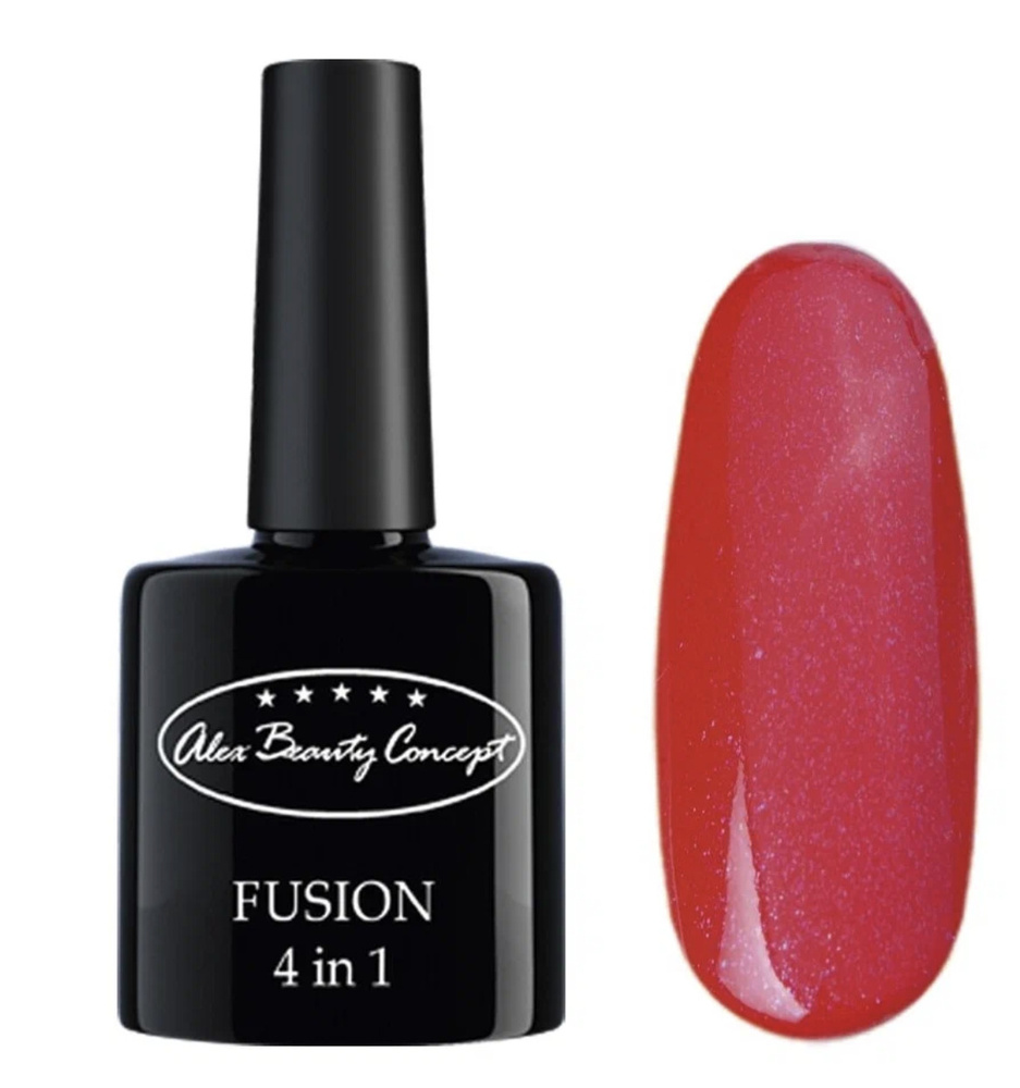 Alex Beauty Concept гель лак для ногтей FUSION 4 IN 1 GEL, 7.5 мл., цвет красный перламутр  #1