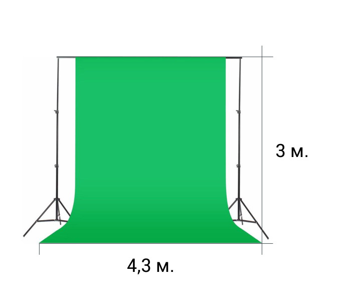 GOZHY Хромакей 300 см x 430 см, зеленый #1