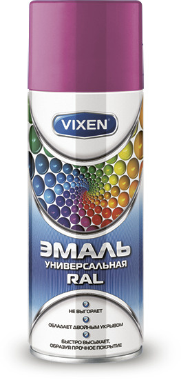 Аэрозольная краска VIXEN Эмаль универсальная быстросохнущая в баллончике алкидная глянцевая, вересково-фиолетовый #1