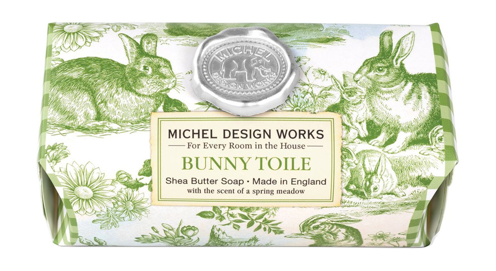 Парфюмированное мыло в бумажной обертке / Michel Design Works Bunny Toile Large Bath Soap Bar  #1