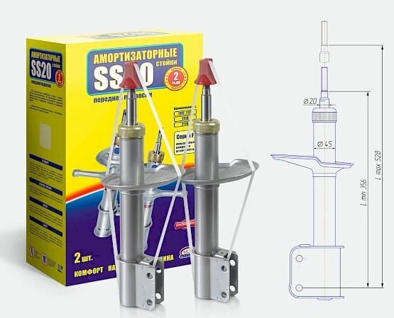 Амортизаторная стойка для а/м LADA (ВАЗ) LADA Largus передней подвески Комфорт ОПТИМА (к-т) / SS20 / #1