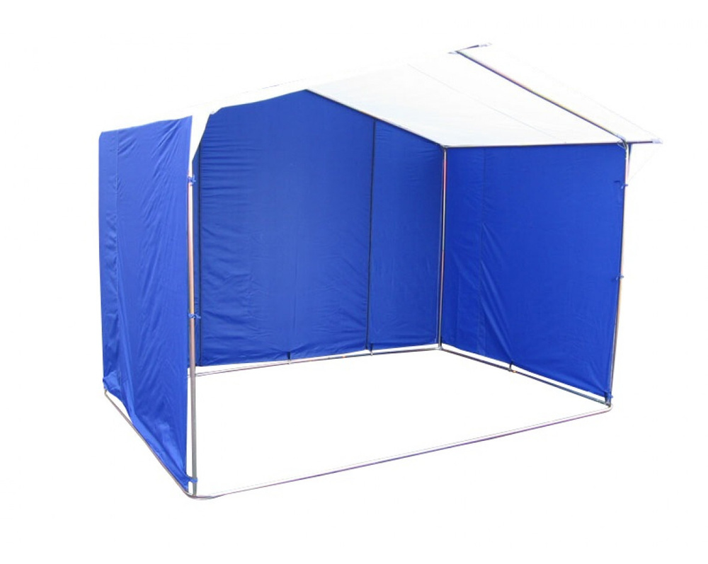 Торговая палатка Митек ДОМИК 3,0х1,9 (бело-синяя) #1