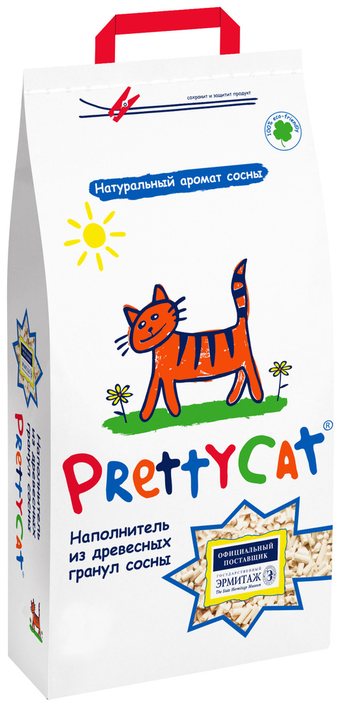 PrettyCat Wood Granules наполнитель для кошачьих туалетов, древесный, (12 л), 4 кг  #1