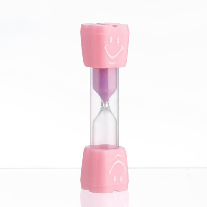 Песочные часы "Смайл" на 3 минуты, 9 х 2.3 см, розовые #1