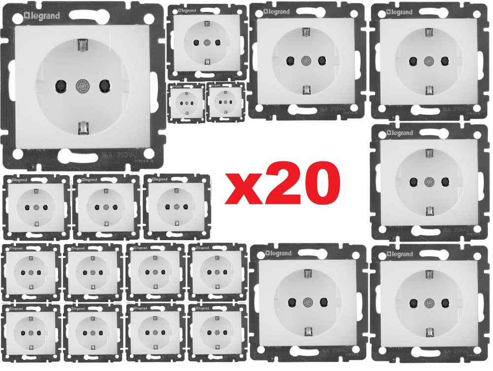 Розетка Legran Valena Classic Белая 20шт встраиваемая с заземлением ле_гранд  #1