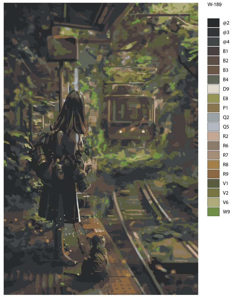 Картина по номерам W-189 "Сказочный поезд" 60х90 #1