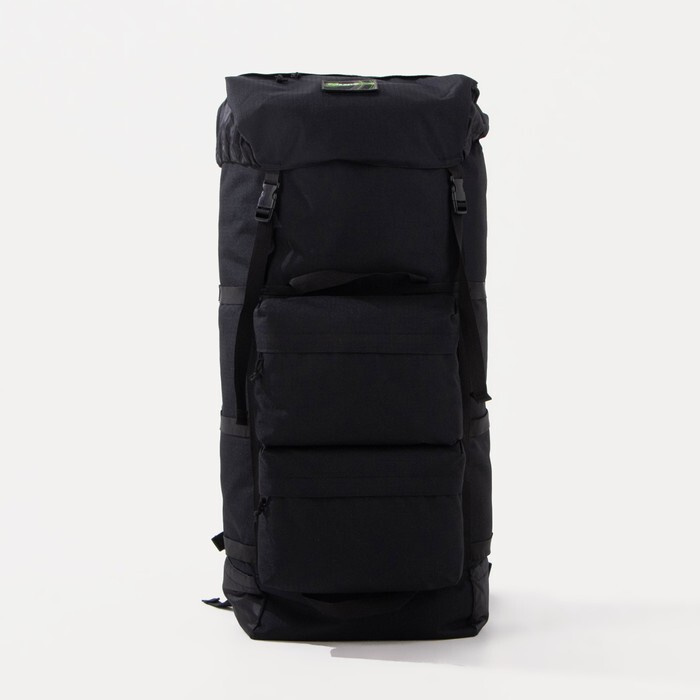 Рюкзак туристический Huntsman на стяжке, 100 л, 4 наружных кармана, черный (пикбастон/черный/100л)  #1