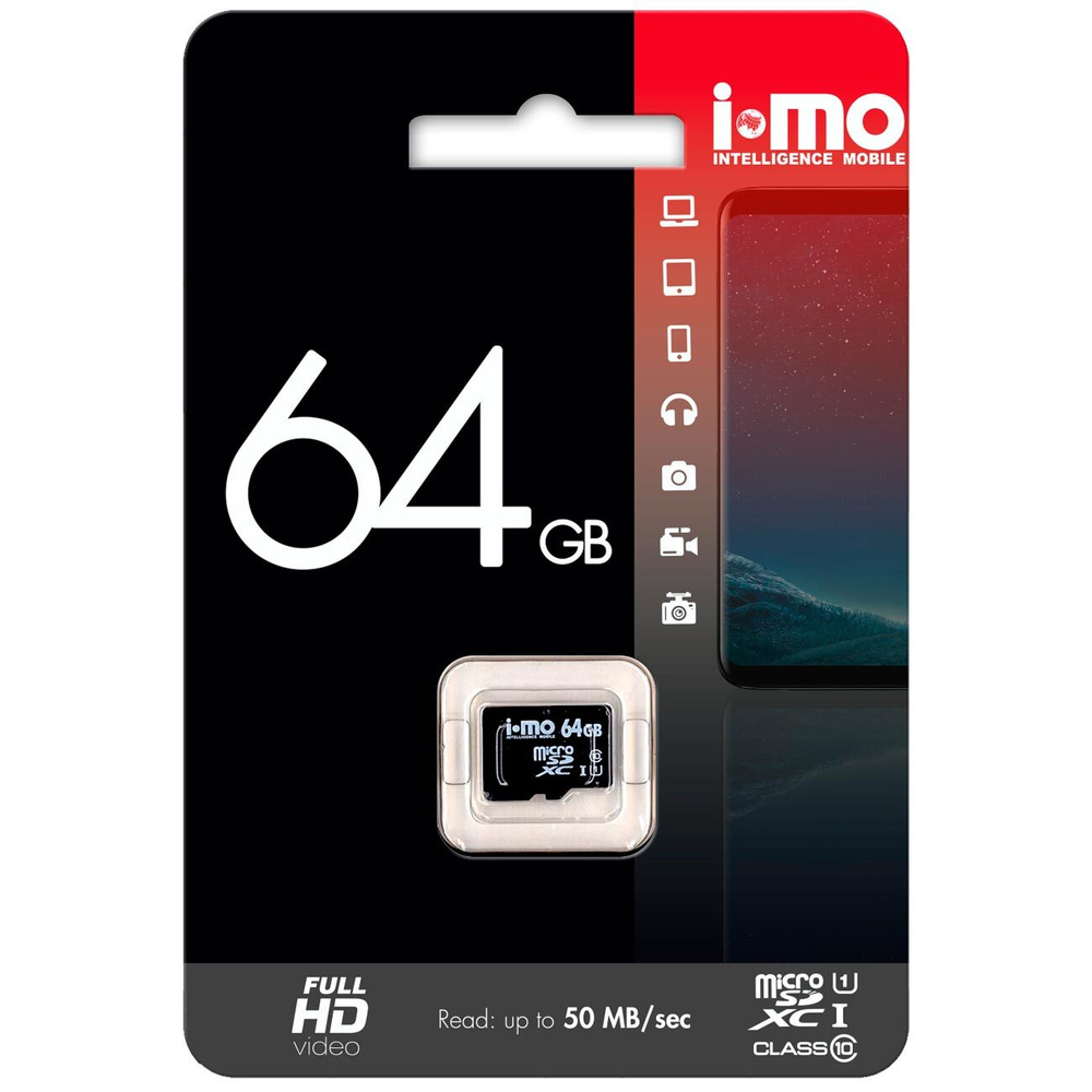 Карта памяти microSDXC IMO 64GB Сlass 10 UHS-I #1