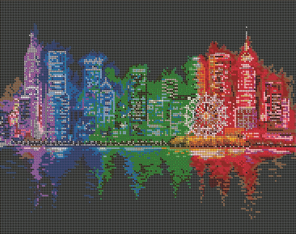 Набор для вышивания бисером Тайвань, картина Вышивочка "Ночной город" 38х30  #1