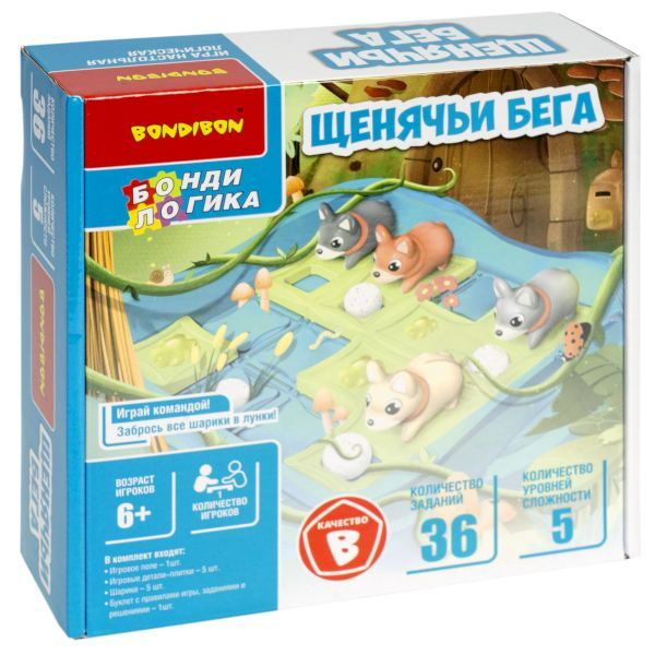 Логическая игра Bondibon БондиЛогика "ЩЕНЯЧЬИ БЕГА" 36 заданий (ВВ5565)  #1