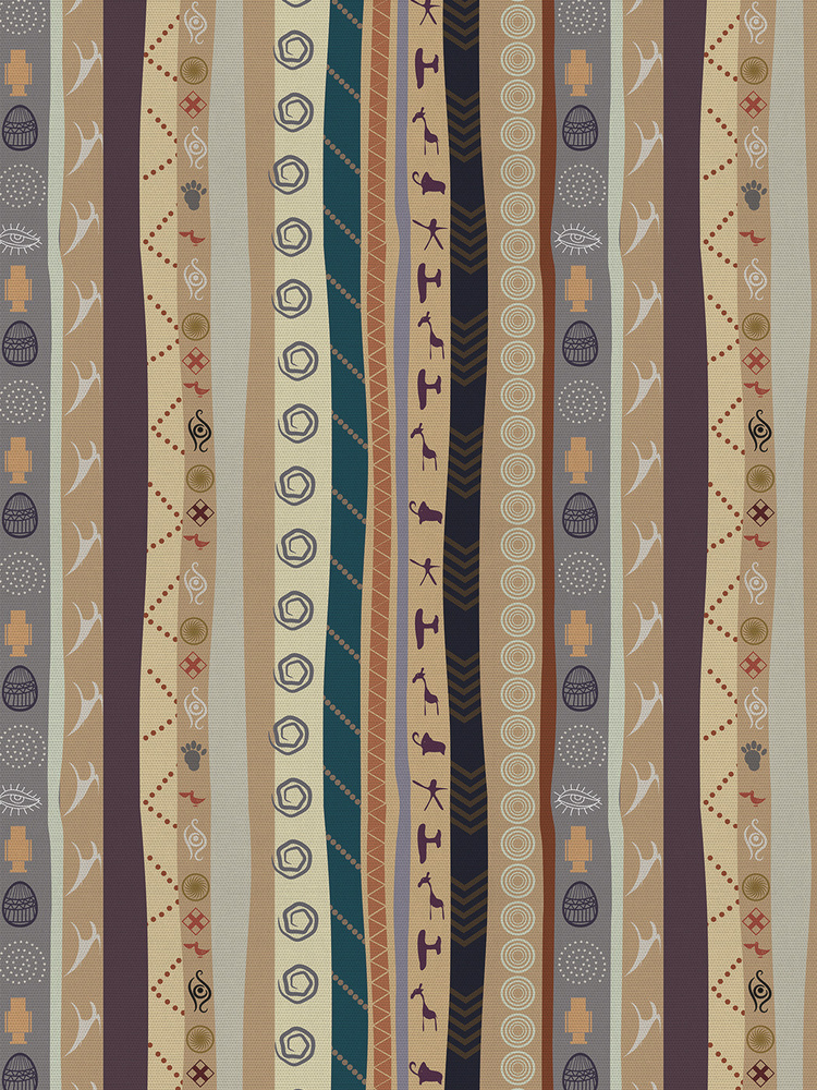 Отрезная ткань для мебели Ambesonne "Полосы этнические" метражом для рукоделия и шитья, оксфорд, 155 #1