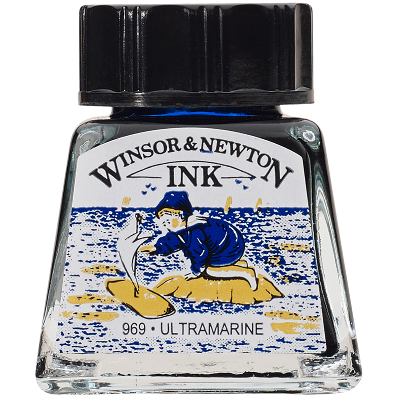 Тушь Winsor&Newton для рисования, ультрамариновый, стеклянный флакон 14мл  #1