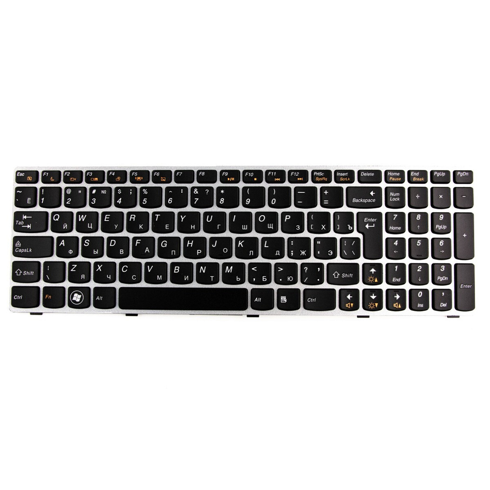 Клавиатура для ноутбука Lenovo IdeaPad V580C серая рамка #1