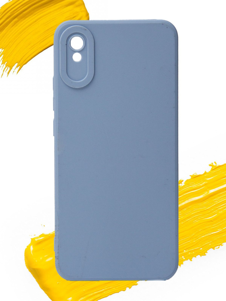 Чехол для Xiaomi Redmi 9A / чехол на редми 9А с защитой камеры голубой  #1