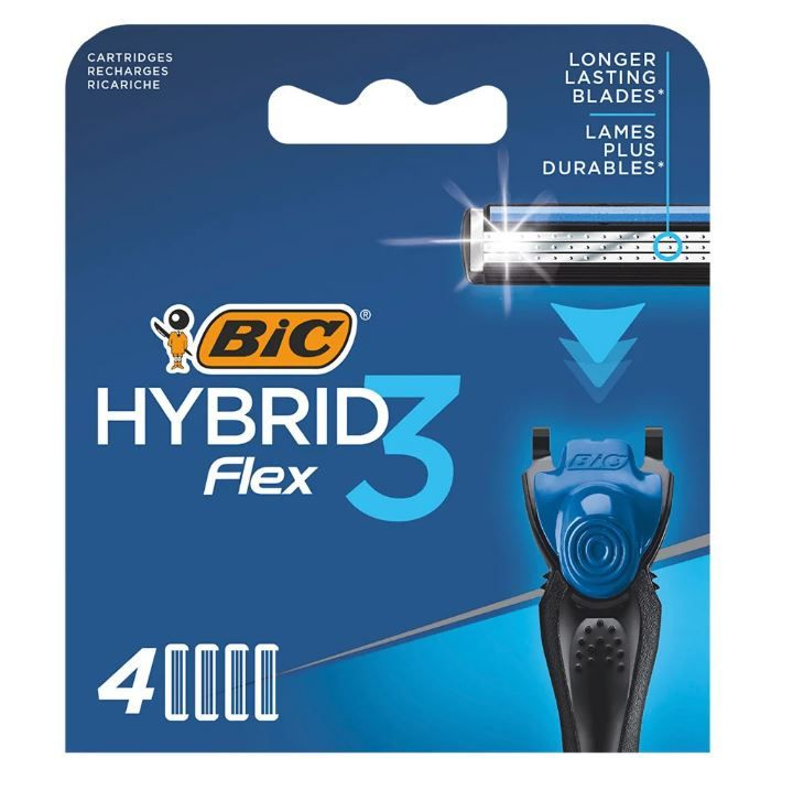 BIC FLEX 3 HYBRID сменные кассеты 4 шт #1