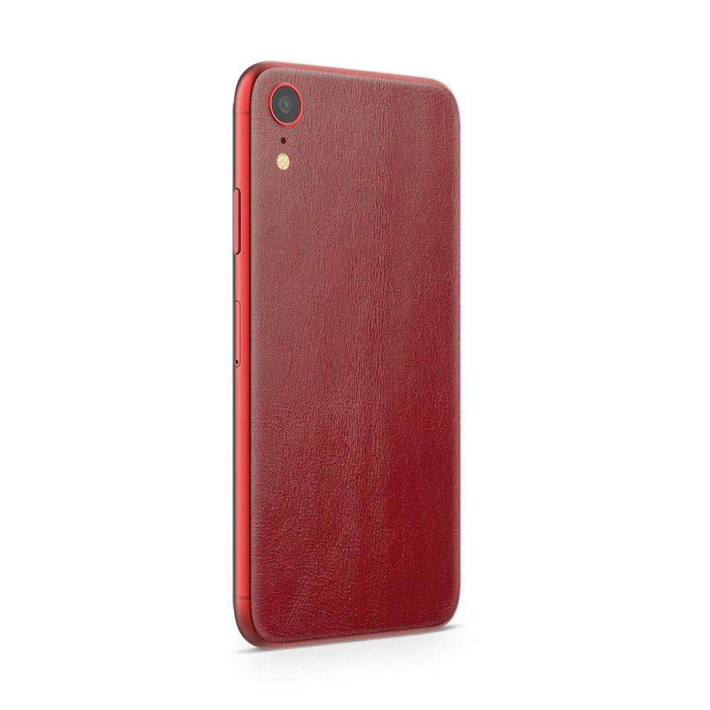 Наклейка Glueskin из натуральной кожи Just Red для Apple iPhone Xr #1