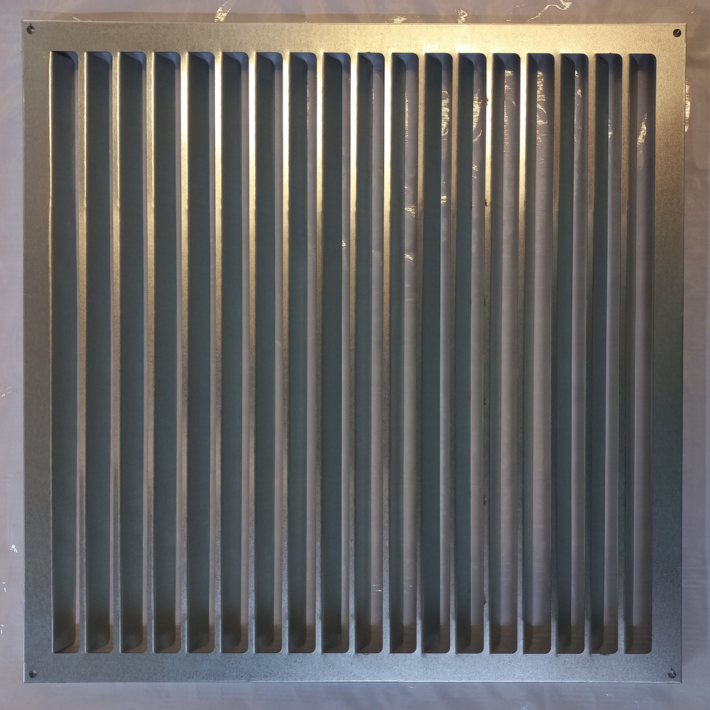 Решетка вентиляционная 330х330мм с внутренними жалюзями из оцинкованной стали  #1