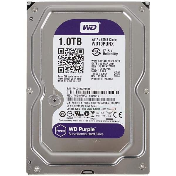 Western Digital 1 ТБ Внутренний жесткий диск Western Digital Purple (WD10PURX) (WD10PURX)  #1