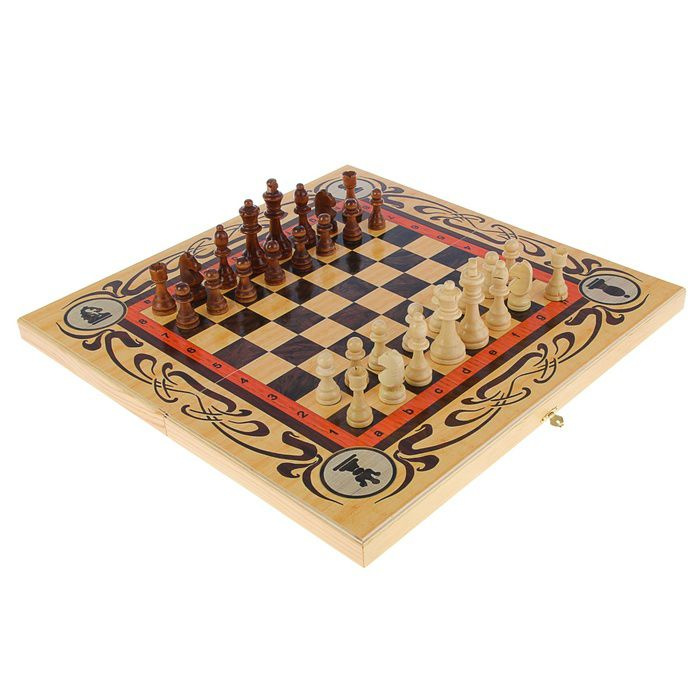 Набор игр шахматы нарды, шашки с доской Статус #1
