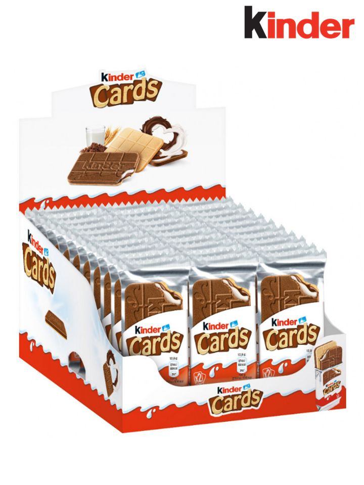 Шоколадно-молочное печенье с какао начинкой Киндер Кардс 25,6 г* 30 шт / Kinder Cards 25,6 g (Италия)*30 #1