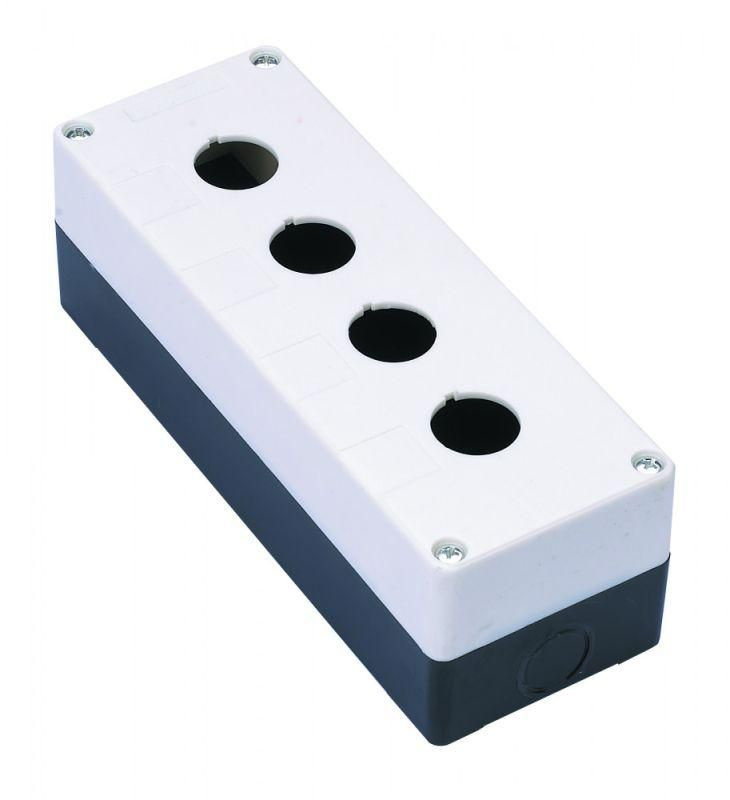 Пост кнопочный 4-м КП-101 d22мм с кабел. вводом для устройств сигнализации и управления пластик. бел. #1