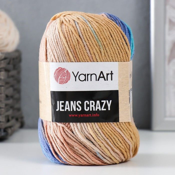 Пряжа для вязания YarnArt "Jeans crazy" 55% хлопок, 45% акрил 160м/50гр, 8207 голубой-джинс  #1