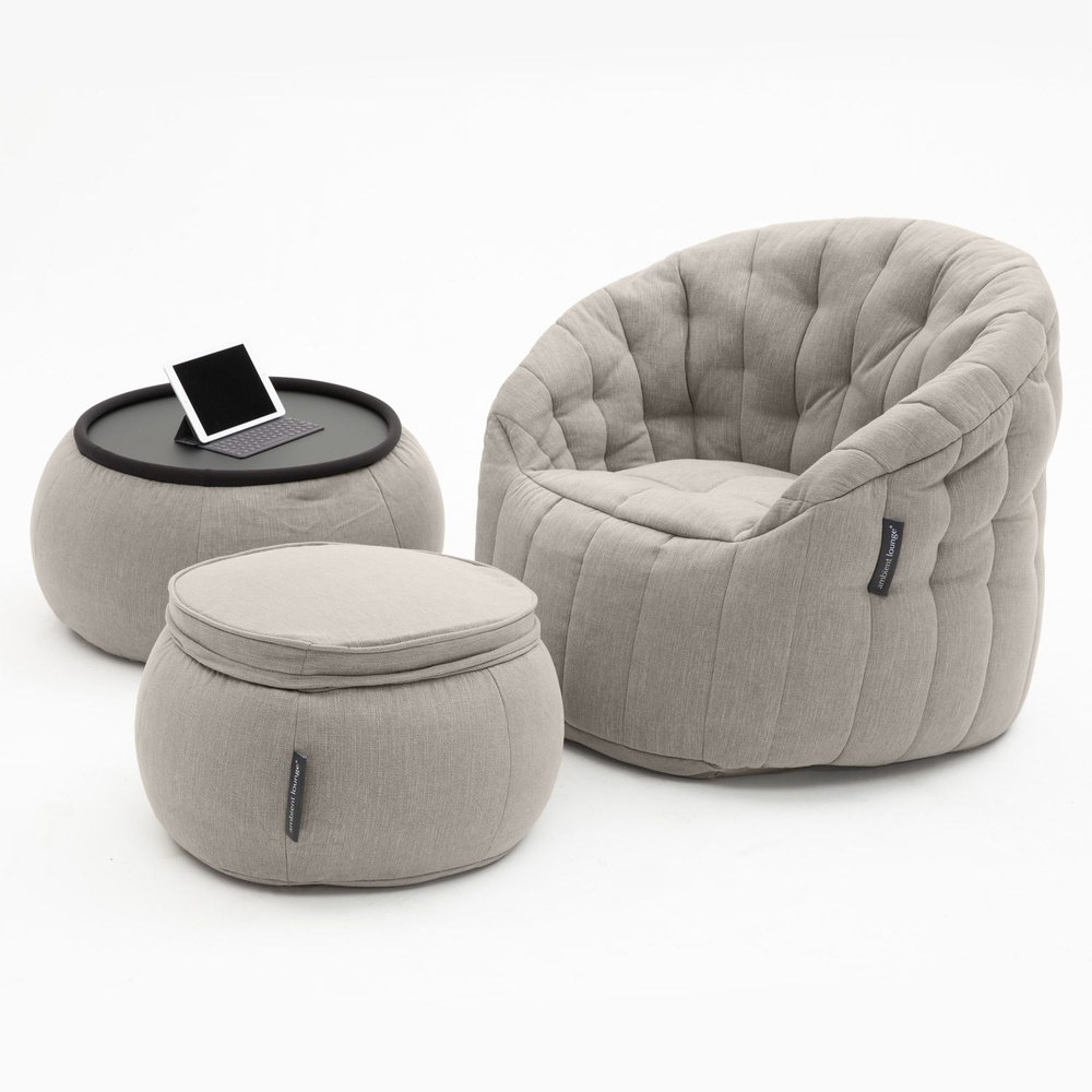 Комплект мягкой мебели для отдыха aLounge - Contempo Package - Keystone Grey (шенилл, серый): бескаркасное #1