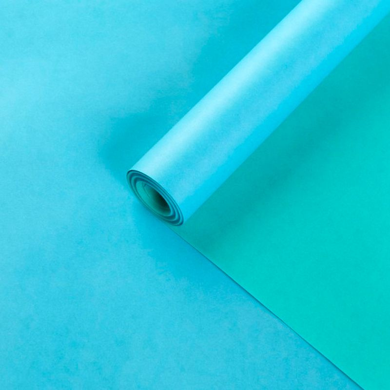 Крафт-бумага упаковочная беленая "Двухцветная Cв. Голубой + Мята" / рулон 1 шт. / 10*0,72 м  #1