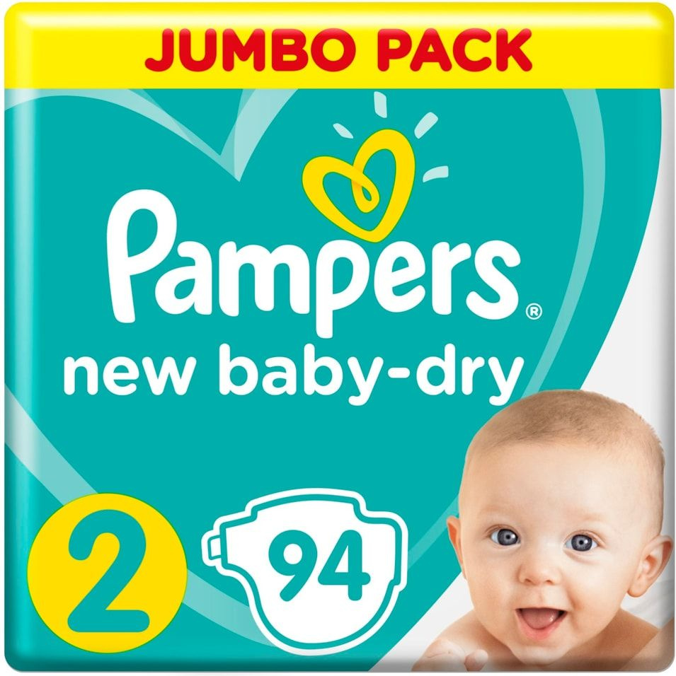 Подгузники Pampers New Baby-Dry 4-8кг Размер 2 94шт #1