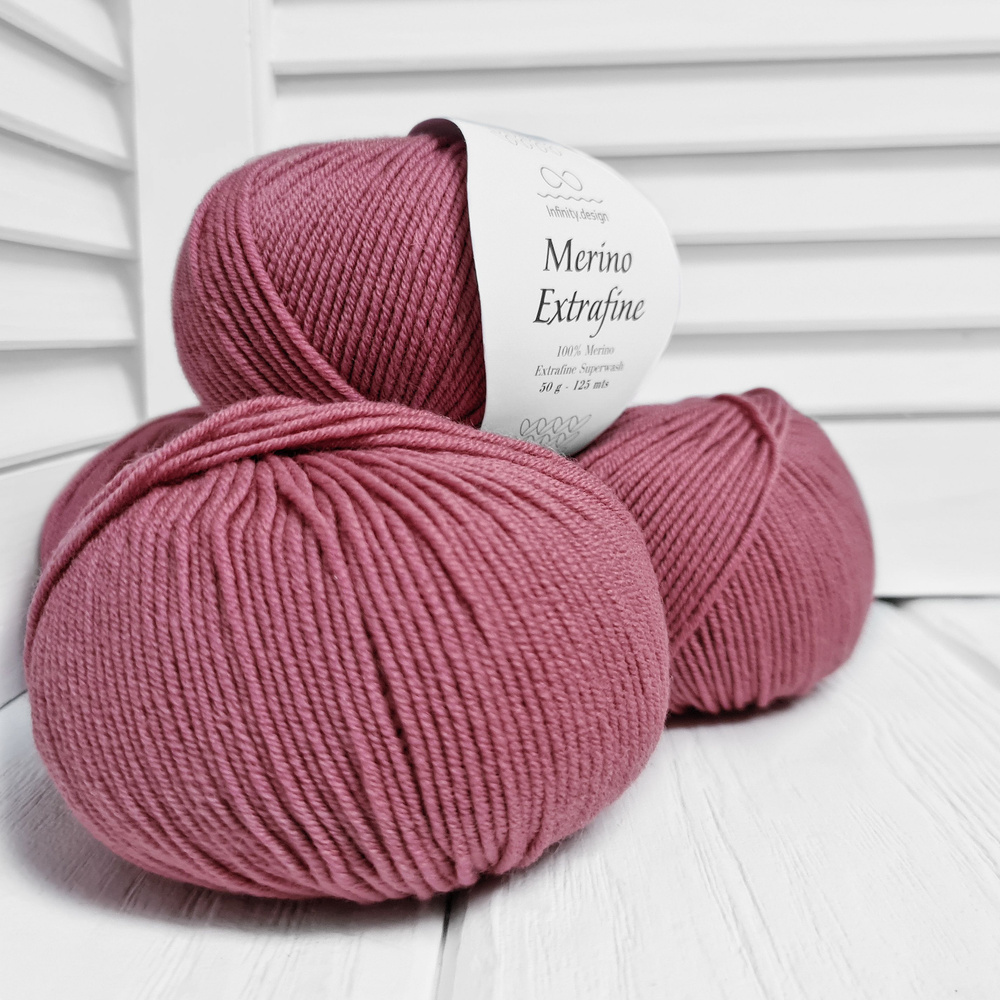 Пряжа Infinity Design - Merino Extrafine (4023 - брусника), 125м/50г, 3 шт. (Инфинити - Мерино Экстрафайн) #1