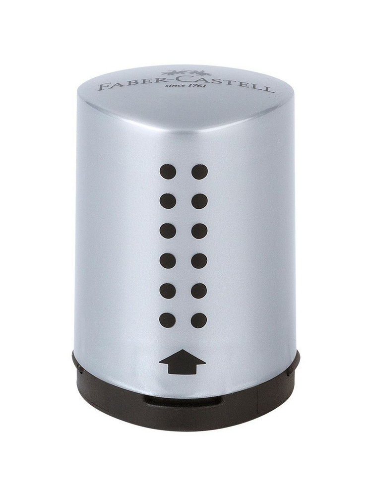 Точилка пластиковая Faber-Castell "Grip 2001 Mini" 1 отверстие, контейнер, серебряная (2 шт), 183700 #1