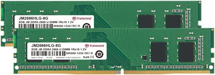 Transcend Оперативная память JetRam DDR4 2666 МГц 2x8 ГБ (JM2666HLG-16GK) #1