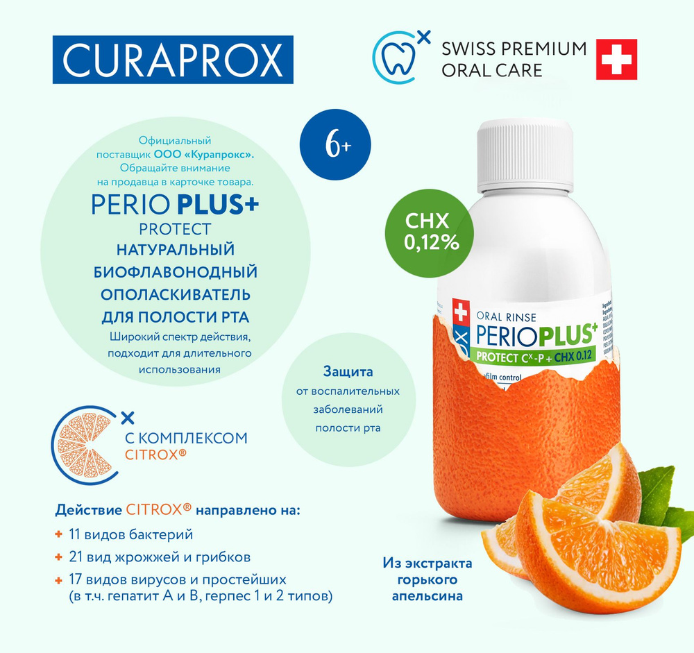 CURAPROX Лечебный ополаскиватель для полости рта с хлоргексидином 0,12% для взрослых и детей от 6 лет, #1