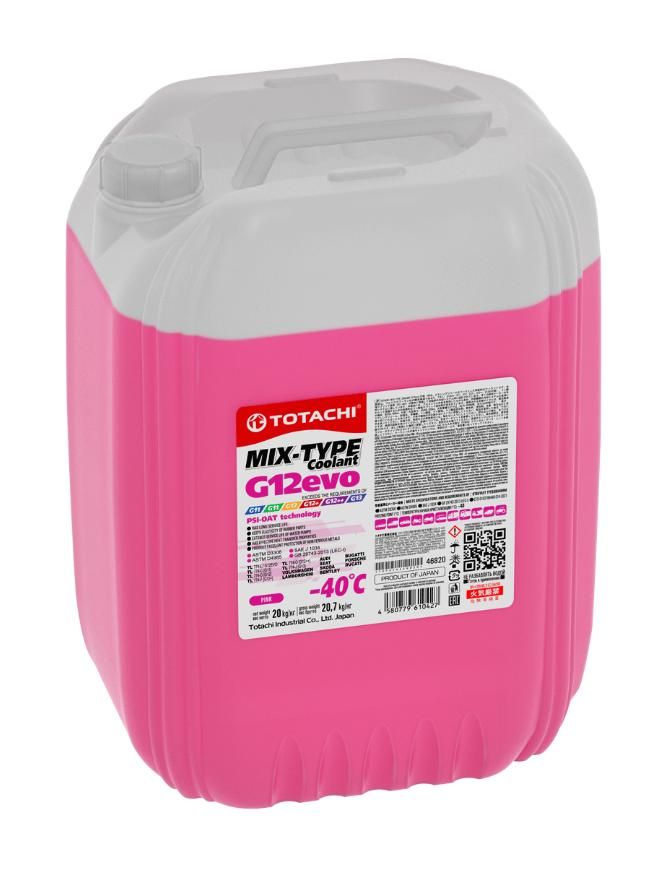 Охлаждающая жидкость розовая TOTACHI MIX-TYPE COOLANT Pink G12evo, -40C, 20 литров  #1