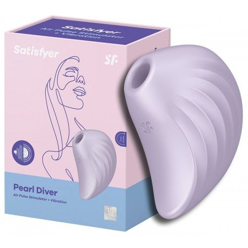 Вакуумно-волновой стимулятор с вибрацией Satisfyer Pearl Diver фиолетовый  #1