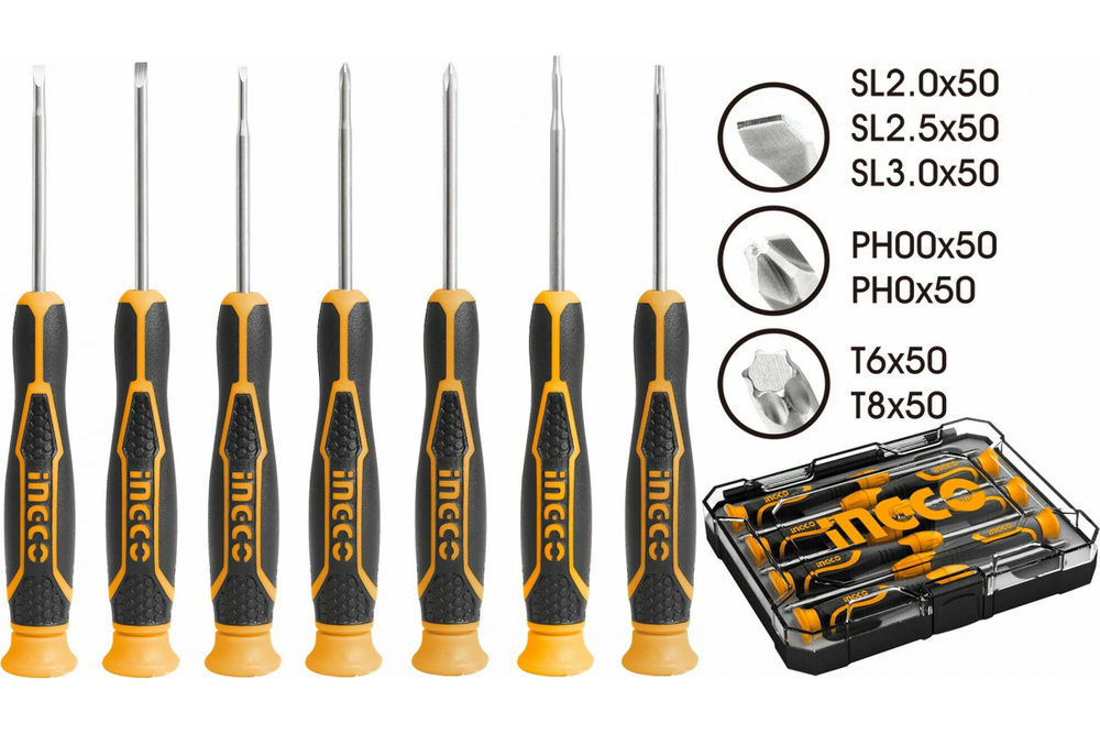 Набор отвёрток для точных работ INGCO 7 шт INDUSTRIAL HKSD0718 #1