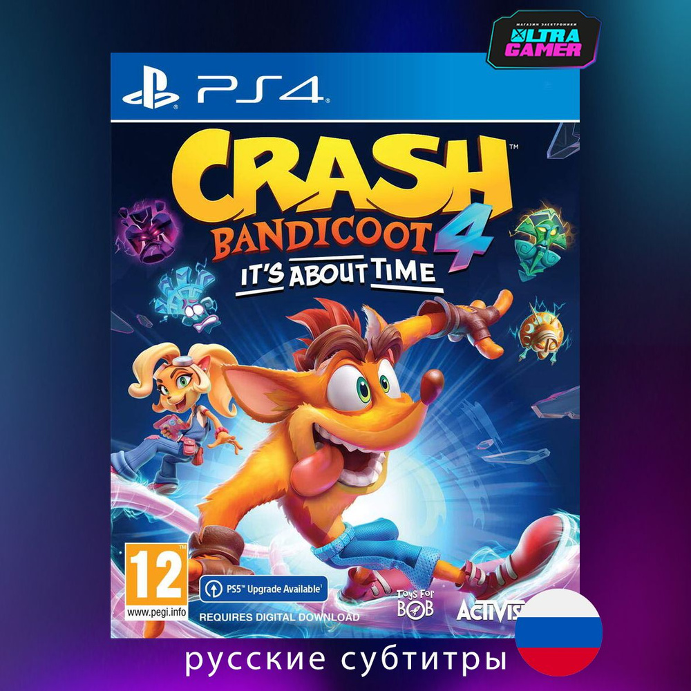 Игра Игра Crash Bandicoot 4 Это Вопрос Времени (русские субтитры) (PS4)  (PlayStation 5, PlayStation 4, Русские субтитры) купить по низкой цене с  доставкой в интернет-магазине OZON (616170237)