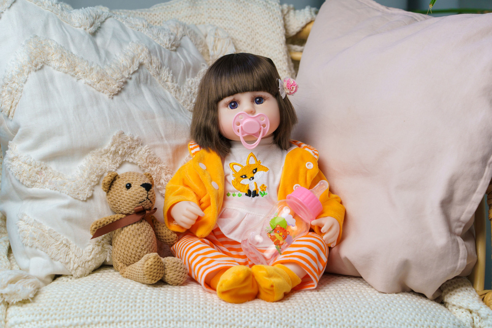 Мягконабивная кукла Реборн девочка Лили, игрушка Reborn 42 см  #1