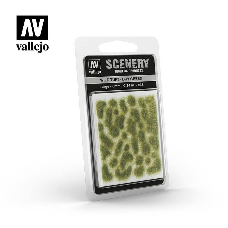 Материал для оформления подставок миниатюр Vallejo Wild Tuft - Dry Green  #1