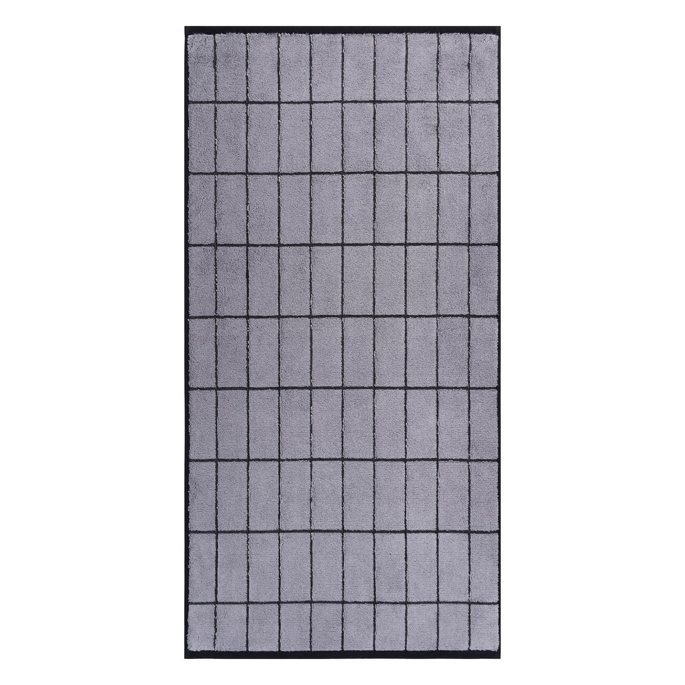 Полотенце махровое 50x100 см для ванной, лица и рук, Cleanelly Gray tiles, 1 штука  #1