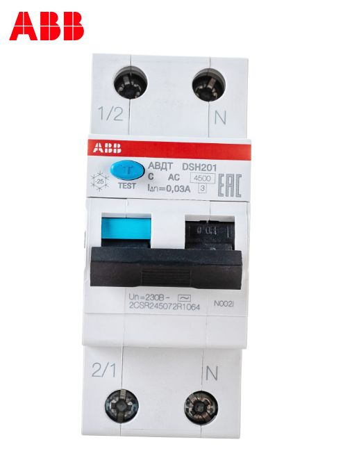 Дифференциальный автомат ABB DSH201 2P 10А 30мА, AC, 6000K #1