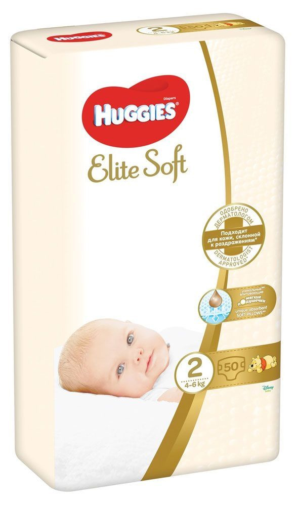 Подгузники Elite Soft 2 (4-6 кг) Jumbo, 2 размер, 50 шт #1