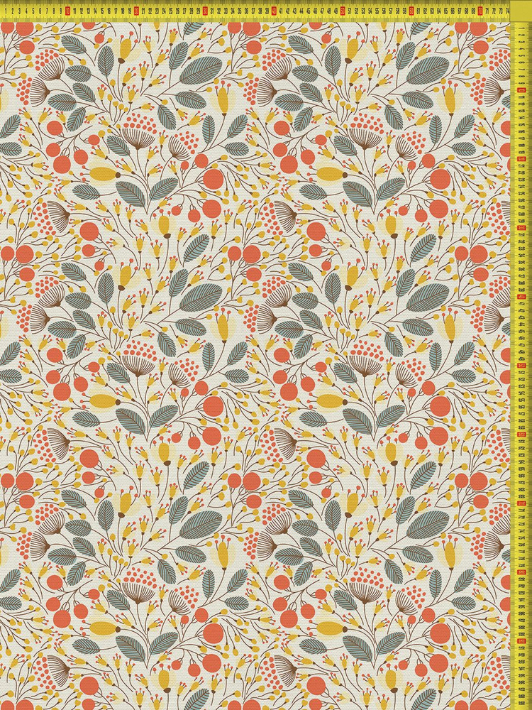 Отрезная ткань для мебели Ambesonne "Разнообразие осенних ягод" метражом для рукоделия и шитья, сатен, #1
