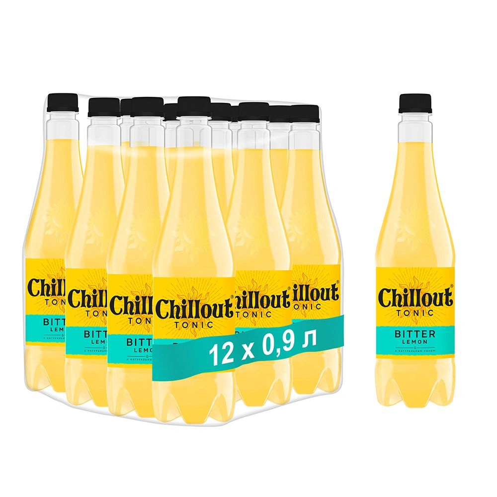 Газированный напиток Chillout Bitter Lemon (Биттер Лимон), Тоник, 12 шт x 0,9 л, ПЭТ  #1