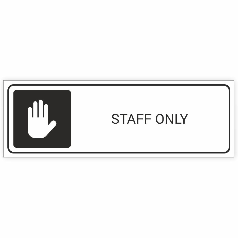 Табличка, на дверь, в офис, Мастерская табличек, Staff only, 30x10 см  #1