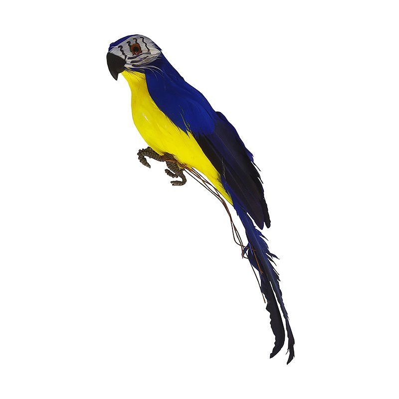 Попугай перьевой "Пират" малый, на плечо, для пиратской вечеринки, цвет желто-синий, размер 25 см  #1