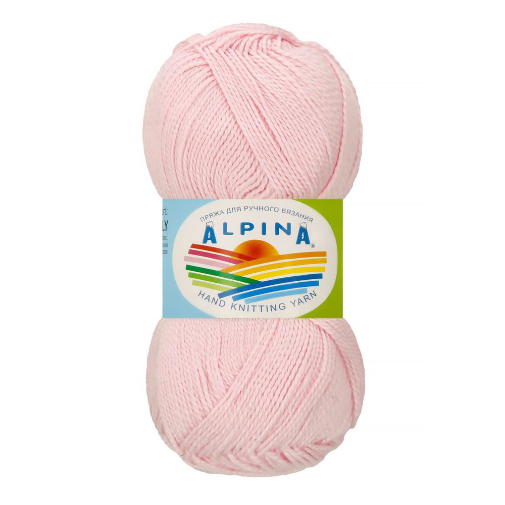 Пряжа Alpina "HOLLY" 100% мерсеризованный хлопок 10 мотков 50 г 200 м 10 м №018 розовый  #1